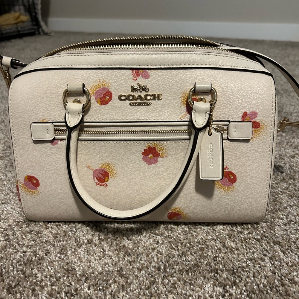 Floral and White Coach Purse